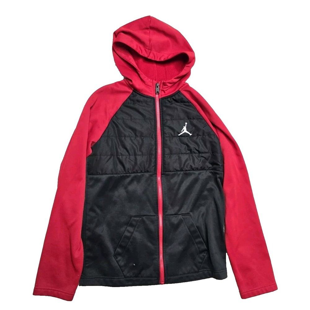 Jordan Boys Jacket  Black Red Zip Up Large Youth
